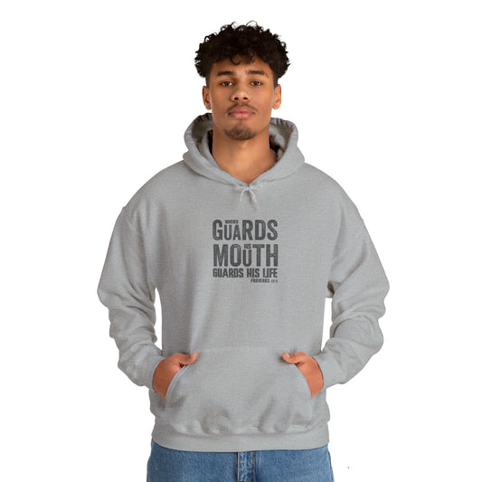 Whoever Guards His Mouth, Guards His Life - Hooded Sweatshirt